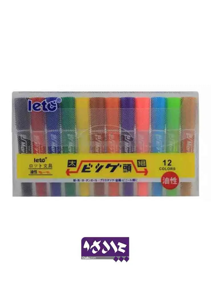پک ۱۲ رنگ ماژیک لتو (leto)