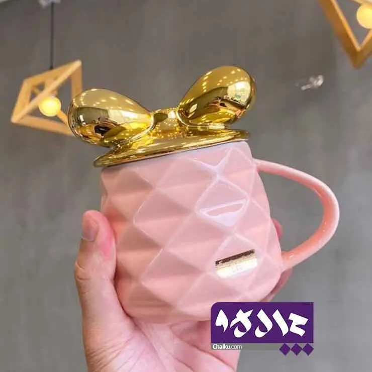 ماگ طرح پاپیون صورتی