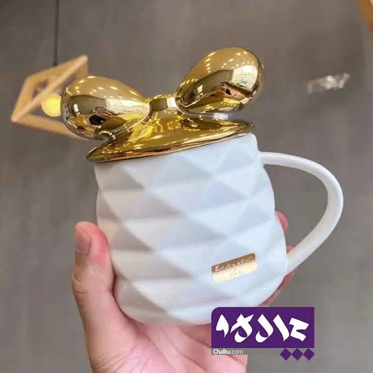 ماگ طرح پاپیون سفید