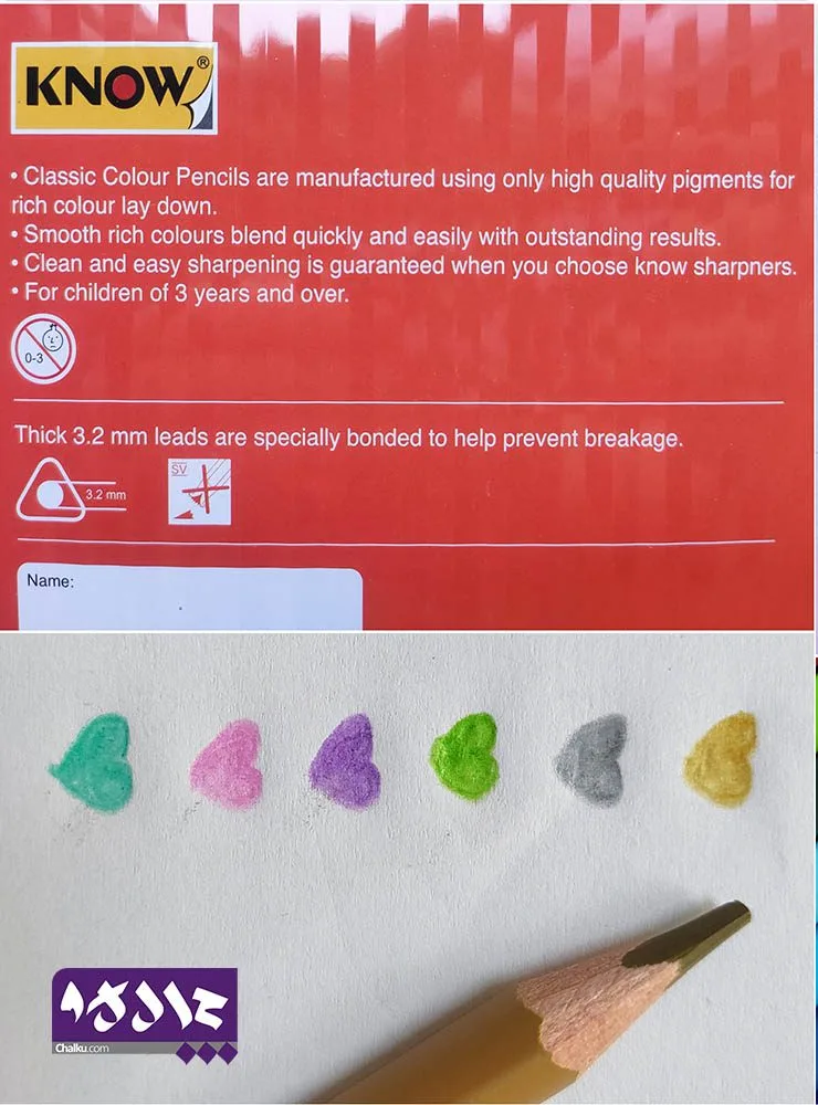 مداد رنگی 24 رنگ Know جعبه فلزی