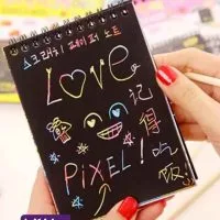 دفترچه ذغالی رنگین کمانی