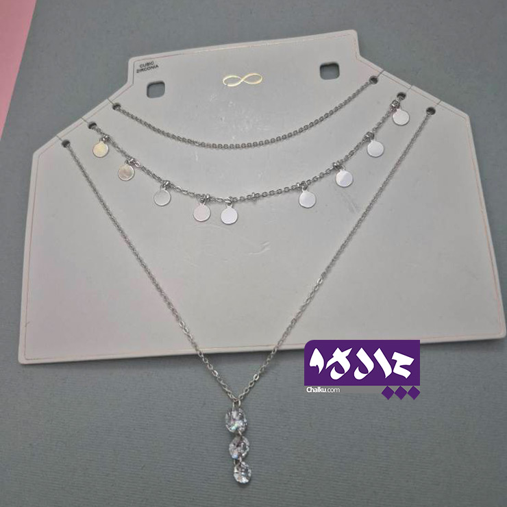 گردنبند پولکی نقره ای