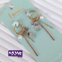 گوشواره نگین دار رنگی